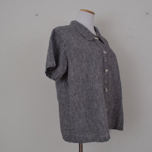 Vintage 90s Linen Button Bouse by FOCUS USA‎ - Picture 4 of 12